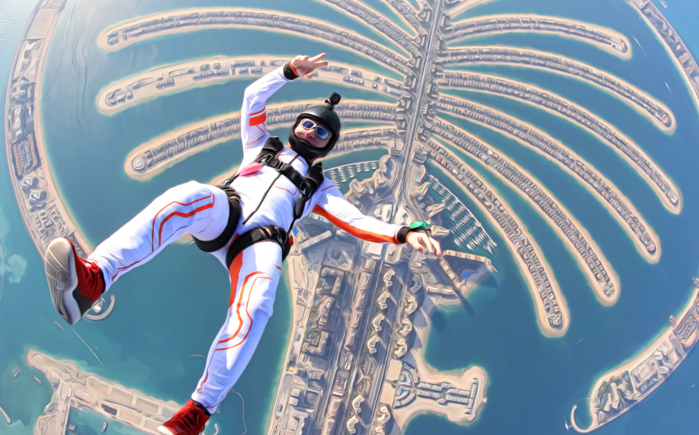 famous Sky Dives of Dubai