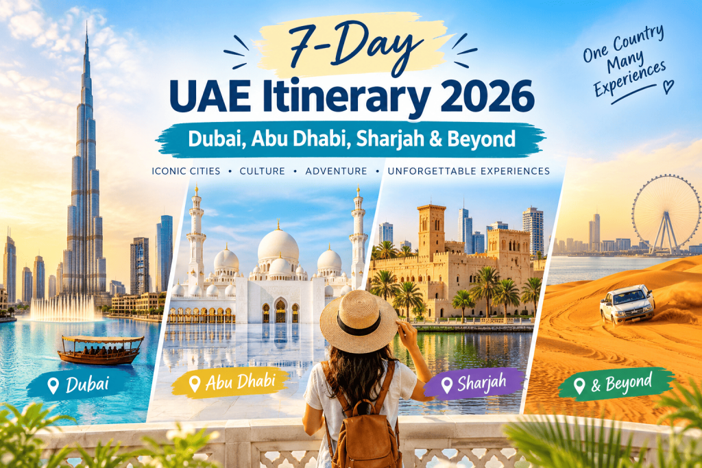 7-Day UAE Itinerary 2026: Dubai, Abu Dhabi, Sharjah & Beyond